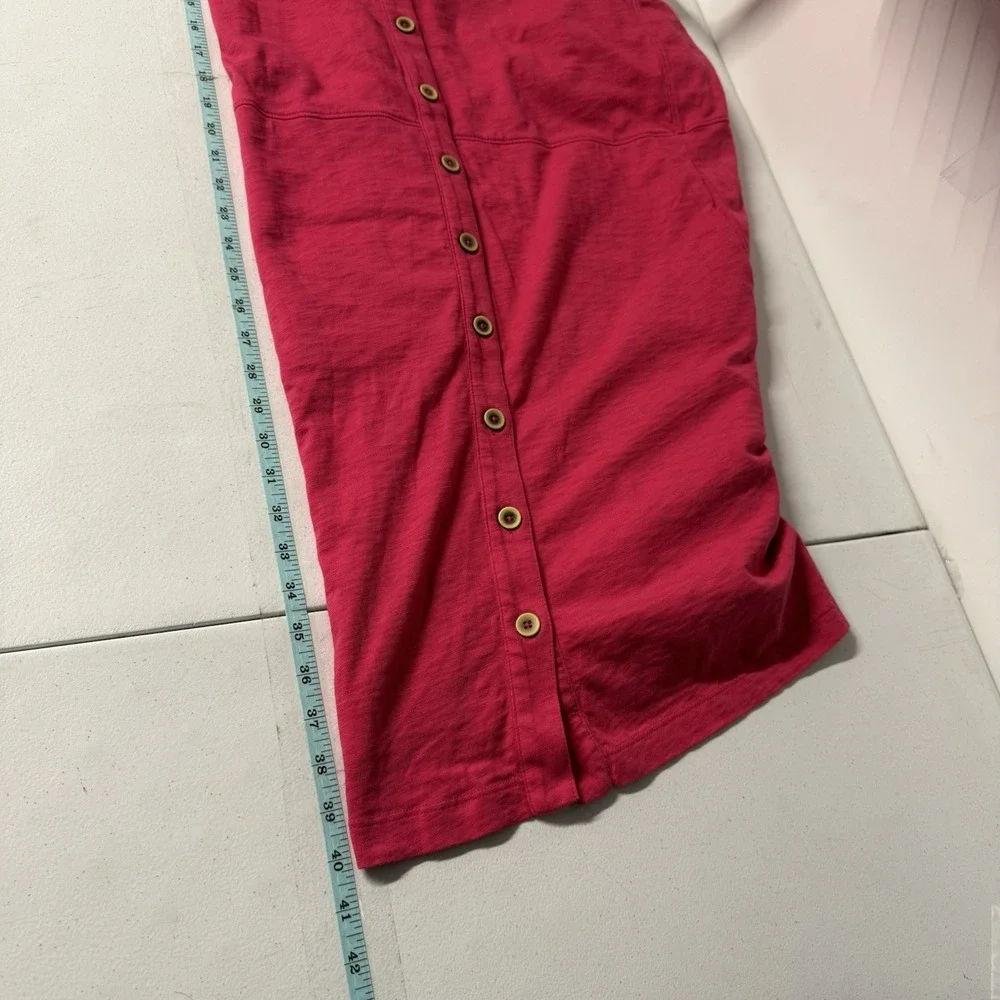Soft Surroundings Womens 3X Button Down Hot Pink Dress‎ Short Sleeve Lagenlook